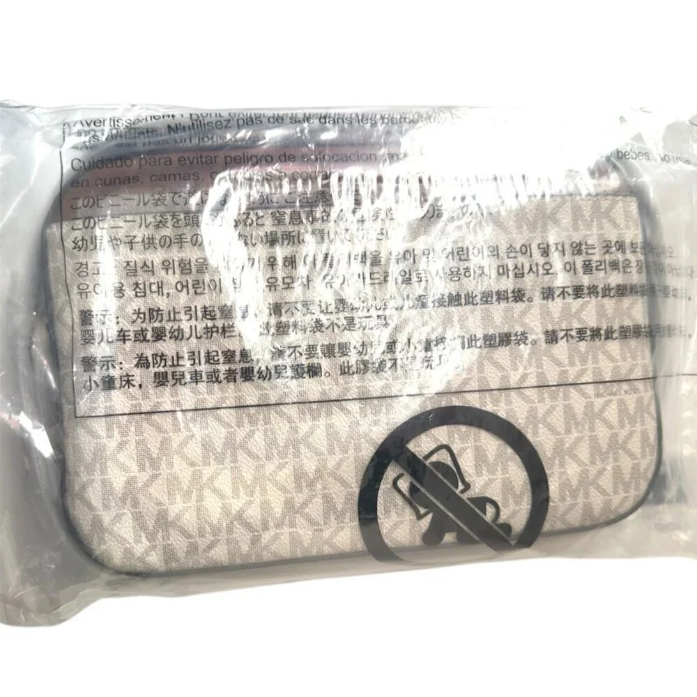 Michael Kors Logo Womens Tan Brown Jet Set Large Logo Crossbody Handbags New